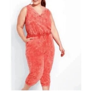 Lane Bryant LIVI Fleece Capri Length Jumpsuit NWT Size 14/16